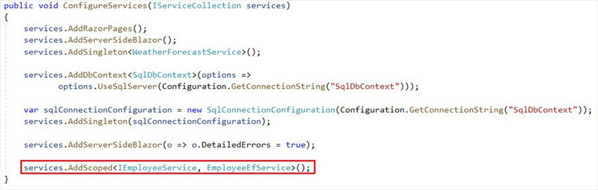  IEmployeeService interface 